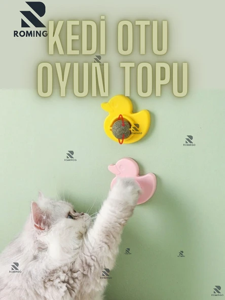 Ördek Figürlü Kedi Naneli Top Yeni Tasarım Diş Temizleme Stres Atma Oyuncağı Kediler İçin ürün görseli 1