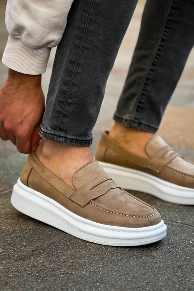 Erkek Vizon Süet Loafer Ayakkabı - 615 - Lüx Süet ürün görseli 1