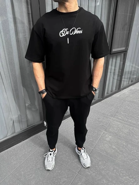 Erkek Baskılı T-Shirt Kısa Kol Bisiklet Yaka Regular Fit Rahat Kalıp Günlük Tişört - Siyah P250688S8234 ürün görseli 1