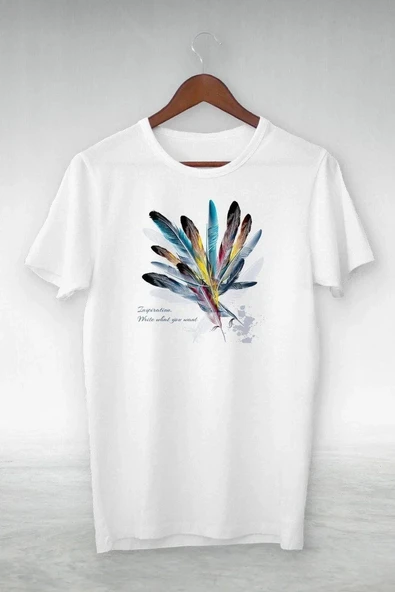Kadın Baskılı T-Shirt Kısa Kol Bisiklet Yaka Ovarsize Rahat Kalıp Tişört -  Beyaz P250722S6400 ürün görseli 1