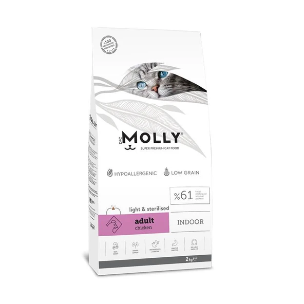 Molly Kısırlaştırılmış Kedi Maması Tavuklu 2 Kg ürün görseli 1