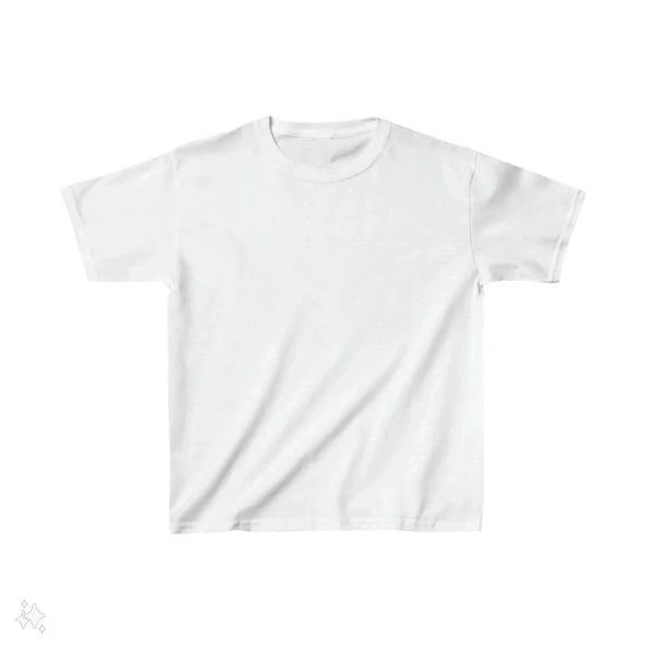 Çocuk Unisex Basic T-Shirt - Beyaz - Resim 3