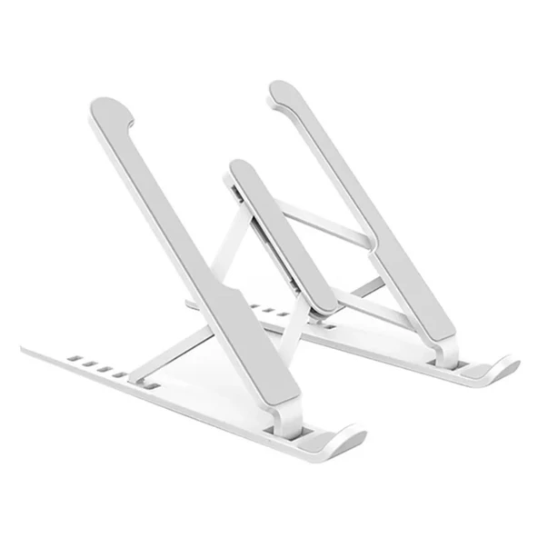 EtaShop Katlanabilir Ergonomik Laptop Standı  9",15.6" Notebook Tablet Uyumlu  Ayarlanabilir Yükseklik Beyaz ürün görseli 1