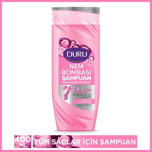 Duru Nem Bombası Tüm Saçlar için Güçlü Parlak Şampuan 400 Ml ürün görseli 1