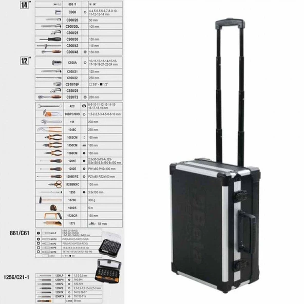 Beta 2056T/E Tekerlekli Dolu Takım Çantası 1/4''-1/2'' ürün görseli 1