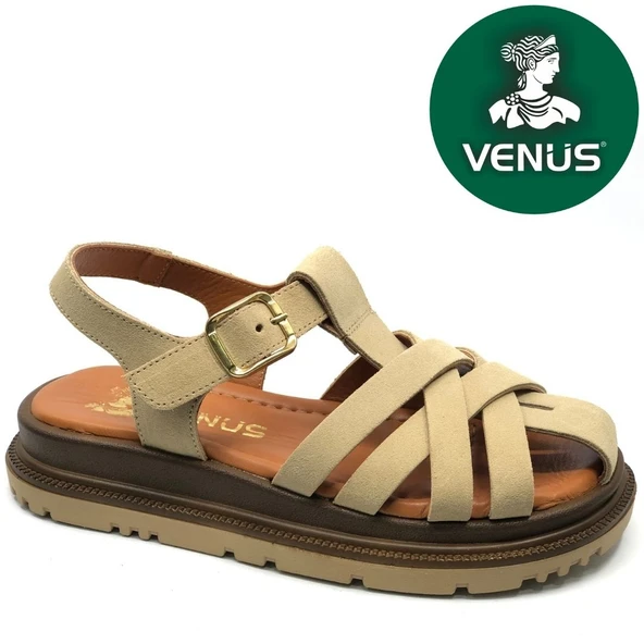 Venüs Tenzret Hakiki Deri Comfort Ortopedik Kadın Sandalet ürün görseli 1