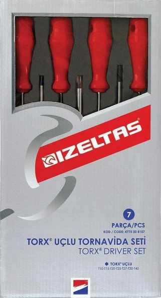 İzeltaş 4775008107 Torx Uçlu Tornavida Takımı 7 Parça ürün görseli 1
