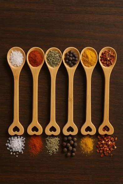 Ahşap Baharat Kaşığı Seti 6 lı 15 cm ürün görseli 1