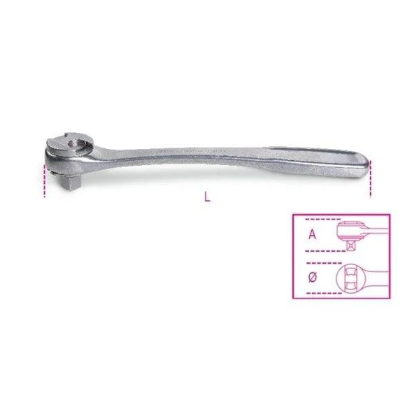 Beta 920/55INOX INOX Cırcır Kol 1/2'' - Resim 2
