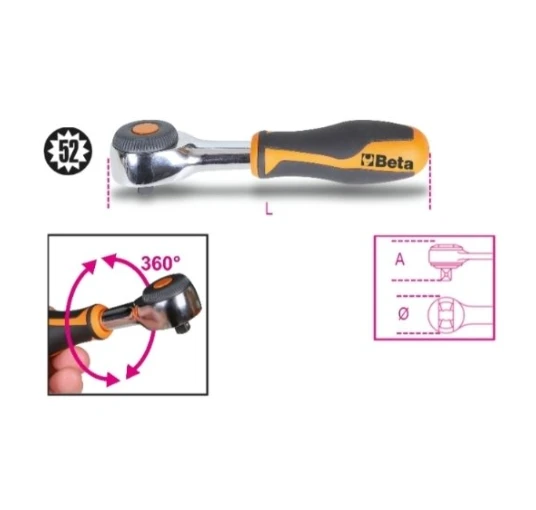 Beta 1/4'' Lokma Cırcır Kolu 900/58 - Resim 2