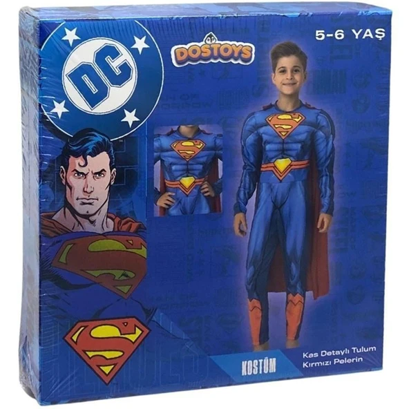 Superman Kaslı Kostüm Kutulu 5-6 Yaş ürün görseli 1