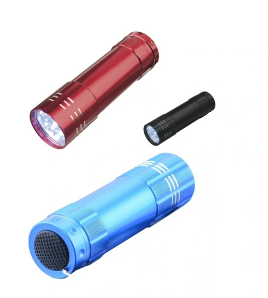 3 Adet 9 Ledli Metal Mini El Fener ürün görseli 1