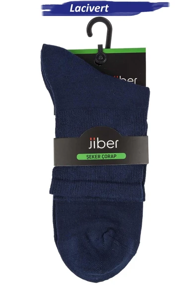 Jiber Erkek Bambu Uzun Lastiksiz Şeker Çorap 5999 - 12 Adet  Lacivert 40-44 ürün görseli 1