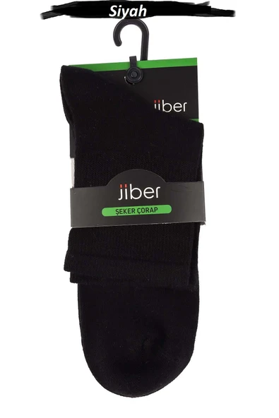 Jiber Erkek Bambu Uzun Lastiksiz Şeker Çorap 5999 - 12 Adet  Siyah 40-44 ürün görseli 1