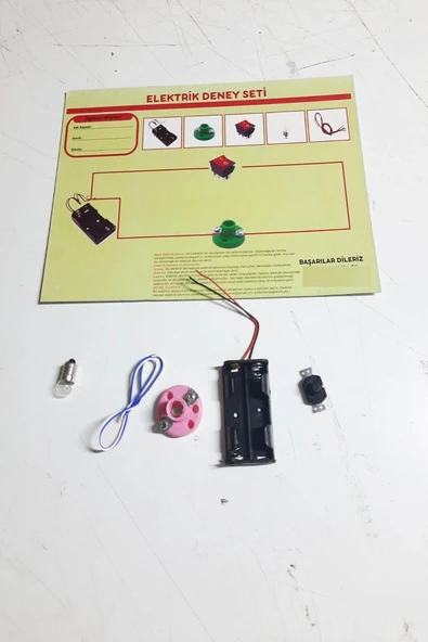 Okul Deney Seti - Elektrik Seti Ampul - Pil Yatağı - Duy -düğme Seti ürün görseli 1
