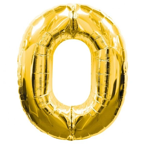 0 Rakamlı Folyo Balon Gold Renk  40 İnç ürün görseli 1