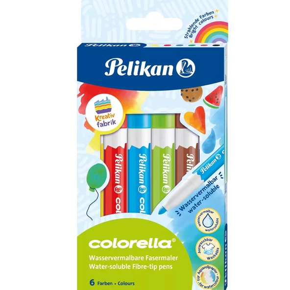 Pelikan Keçeli Kalem Colorella Suda Çözünür 6 Renk Keçeli Kalem ürün görseli 1
