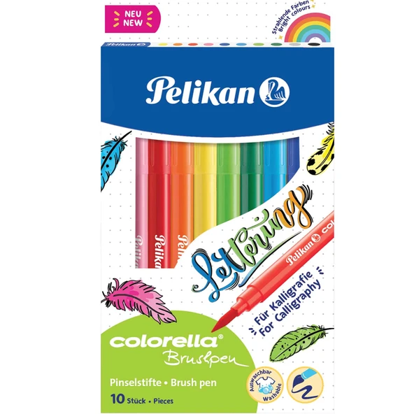 Pelikan Keçeli Kalem Colorella Fırça Uçlu 10 Renk ürün görseli 1
