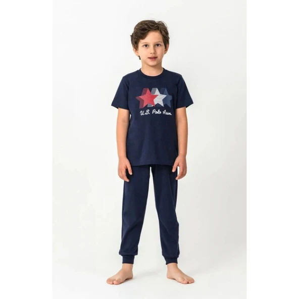 U.s. Polo Kısa Kol Pijama Takım Us2441-4 Lacivert ürün görseli 1