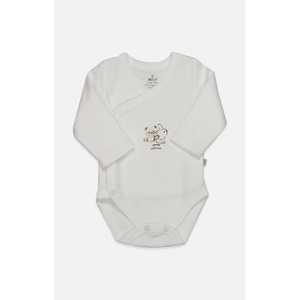 Bistyle Kruvaze Body Uzun Kol With You Family 17145 Bej ürün görseli 1