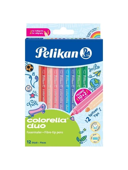 Pelikan Keçeli Kalem Colorella Çift Taraflı Uç 12 Li Paket ürün görseli 1
