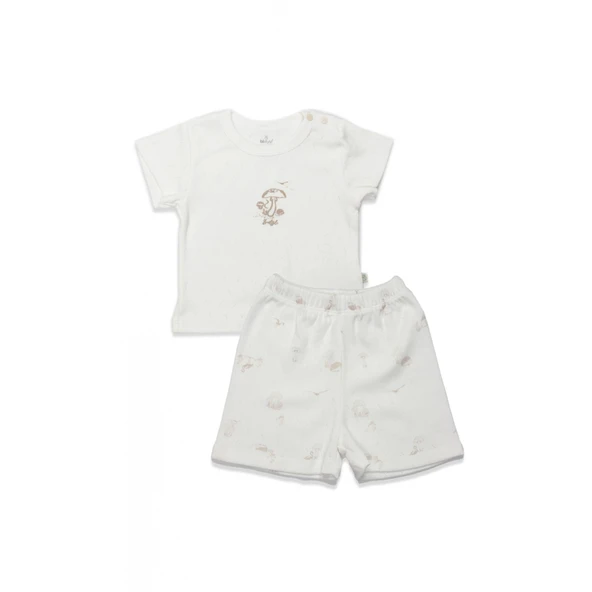 Bistyle 2li Takım Şortlu My Favorite Zoo 14150 Ekru ürün görseli 1