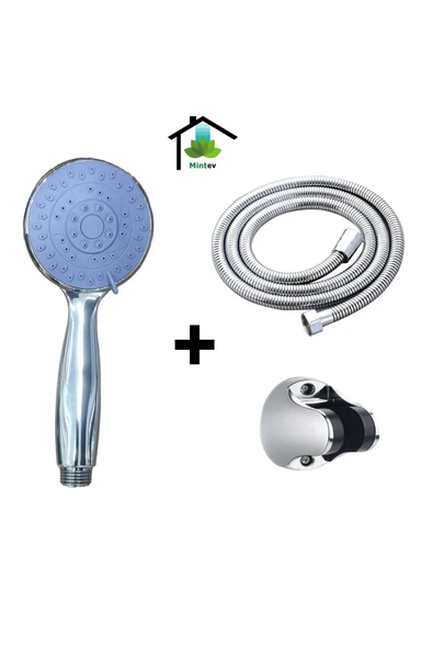 mintev Mavi Mini Eco Duş Seti Krom Eco Hortum Ve Mafsal ürün görseli 1