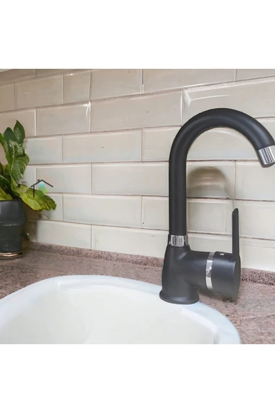 mintev Siyah Ultra Lüx Lavabo Bataryası ürün görseli 1