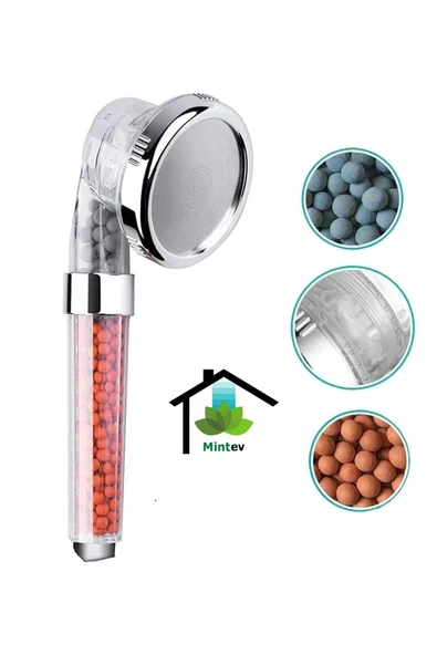 mintev Filtreli Arıtmalı Su Tasarruflu Boncuklu Eco Duş Başlığı ürün görseli 1