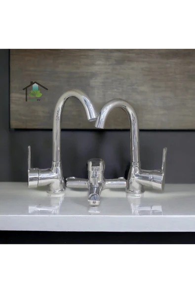 mintev Krom Baston Borulu Komple Set Yerli Üretim Mutfak Evye Lavabo Banyo Bataryası ürün görseli 1