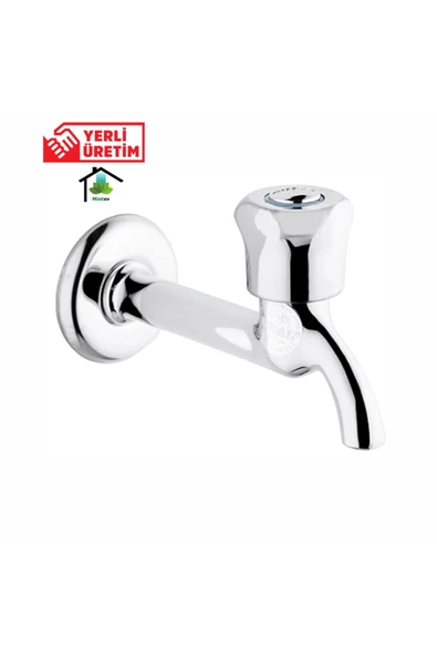 mintev Aç-Kapa Alfa Krom Uzun Musluk Lavabo Çeşme Balkon Musluğu ürün görseli 1