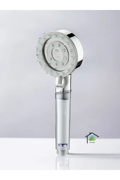 mintev Filtreli Arıtmalı Masajlı Çok Fonksiyonlu Krom Beyaz Elit Duş Başlığı ürün görseli 1