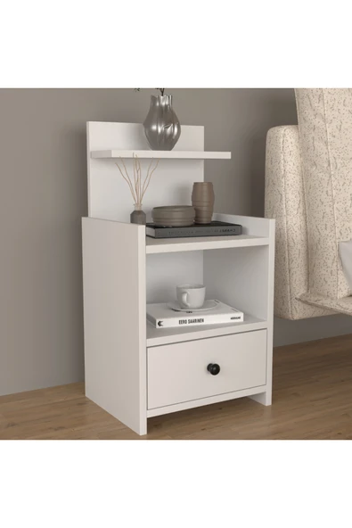 klubeconcept Modern Raflı Çekmeceli Komodin %100 MDF ürün görseli 1