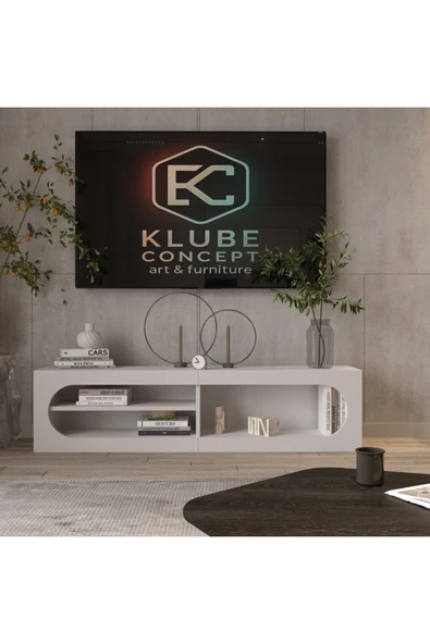 klubeconcept LUNAR Bohem Nişli TV Ünitesi 200×35×35 cm %100 MDF ürün görseli 1