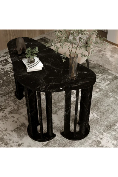 klubeconcept Osmanlı Zarafeti Beyaz Oval Ayaklı Çalışma Masası %100 MDF 120 cm ürün görseli 1
