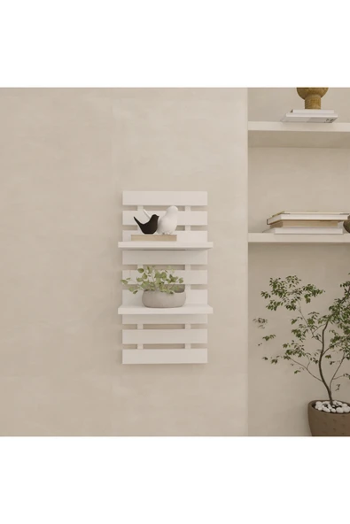 klubeconcept Dekoratif MDF Duvar Çiçekliği Modern Çıtalı Tasarım Saksı ve Aksesuar Rafı 60x30 ürün görseli 1