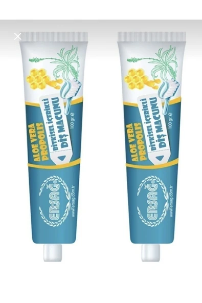 Ersağ Diş Macunu aloevera&propolisli florürsüz 100 ml 2 adet ürün görseli 1