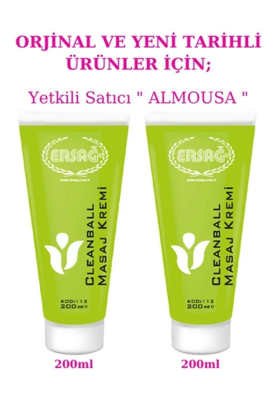 Ersağ Clean Ball Masaj Kremi 200 ml 2 Adet ürün görseli 1