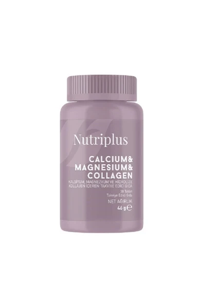 Farmasi Nutriplus Kalsiyum Magnezyum ve Hidrolize Kollajen İçeren Takviye Edici Gıda 30 Tablet ürün görseli 1