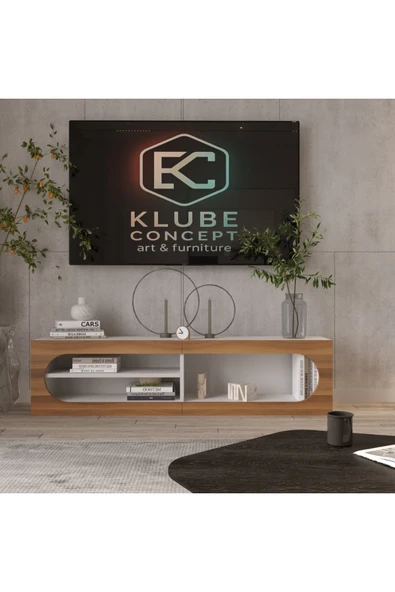 klubeconcept LUNAR Bohem Nişli TV Ünitesi 200×35×35 cm %100 MDF ürün görseli 1
