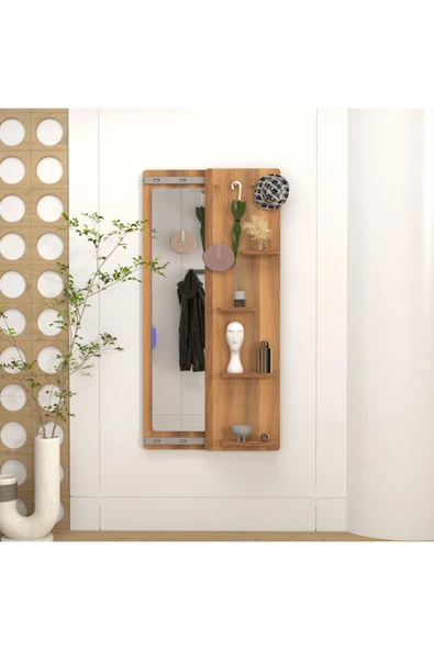 klubeconcept MDF Aynalı Duvar Rafı Sürgülü Çok Amaçlı Düzenleyici ve Dekoratif Aksesuar 150x45 ürün görseli 1