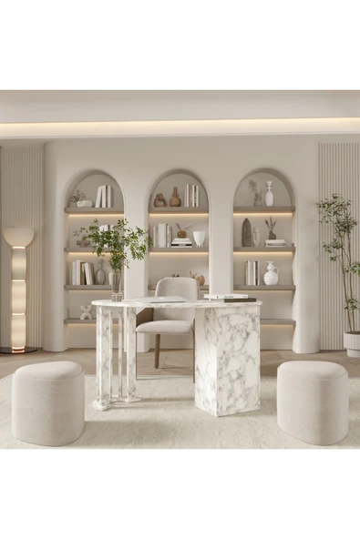 klubeconcept HÜNKÂR Mimari Kavisli Ofis Masası Çalışma Masası 150 cm ürün görseli 1