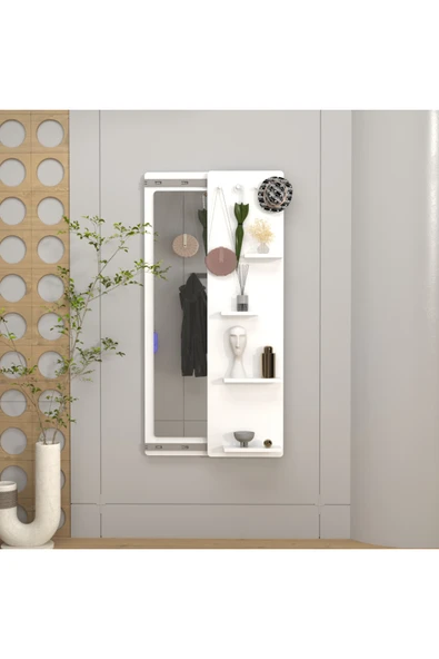 klubeconcept MDF Aynalı Duvar Rafı Sürgülü Çok Amaçlı Düzenleyici ve Dekoratif Aksesuar 150x45 ürün görseli 1