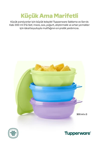 Tupperware Şeker Üçlü 300 Ml 3' lü Yeni Renkler ürün görseli 1