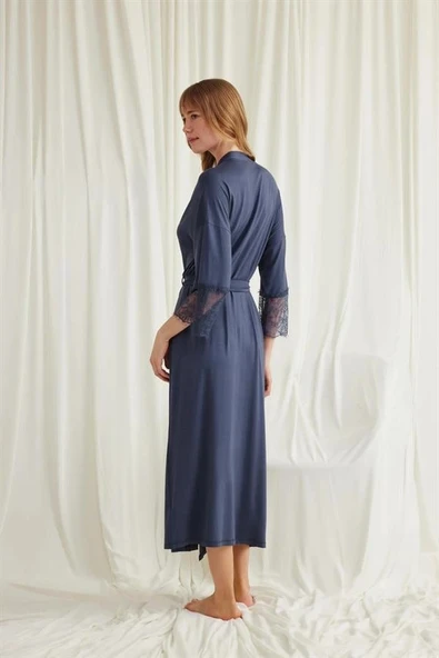 Arias Closet Dantelli ve Kuşaklı Sabahlık - Resim 6