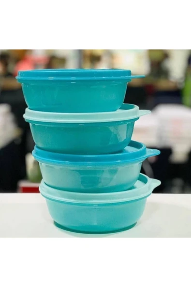 Tupperware Mavi Şeker Kap 300 Ml Saklama Ve Buzdolabı Kabı 4 Lü ürün görseli 1