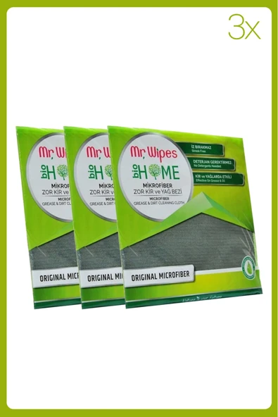 Farmasi Mr Wıpes Mikrofiber Zor Kir Ve Yağ Bezi 40x40cm 3 Adet ürün görseli 1