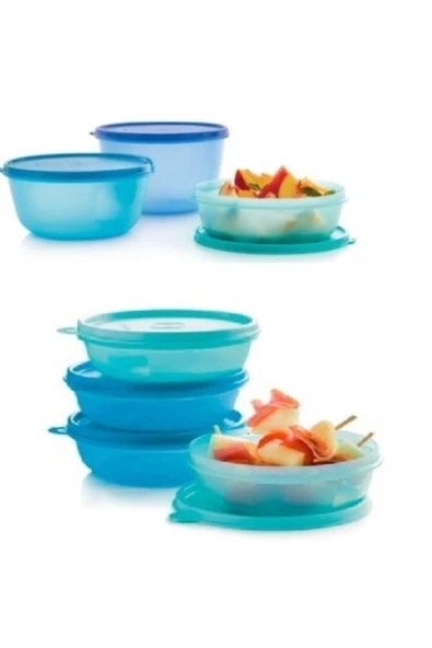 Tupperware Mavi Kapaklı 4'lü  Saklama Kabı Seti ürün görseli 1