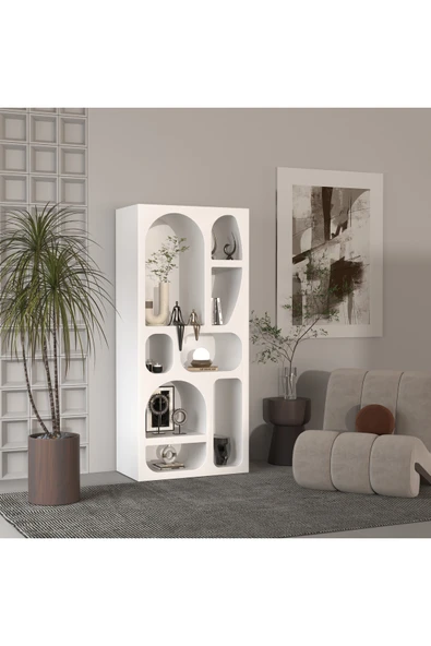 klubeconcept Modern Organik Niş Kitaplık Dekoratif Heykelsi Raf Ünitesi ürün görseli 1