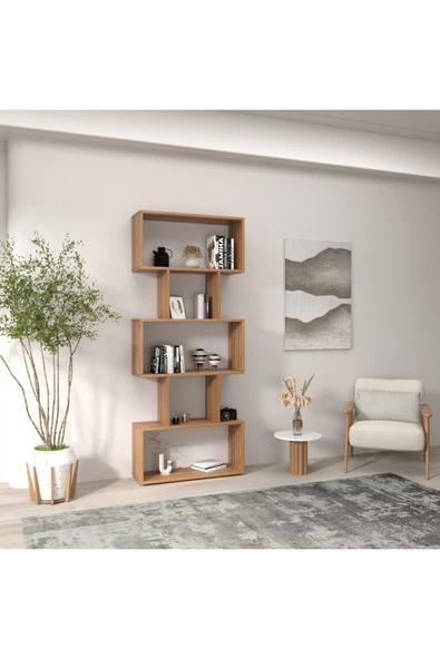 klubeconcept Modern Ahşap Raflı Kitaplık %100 MDF 60 cm ürün görseli 1